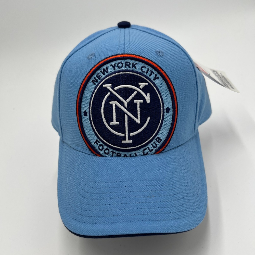 MLS New York‎ City FC NYCFC Baseball Cap Hat Sky Blue Hook and Loop NWT OSFA